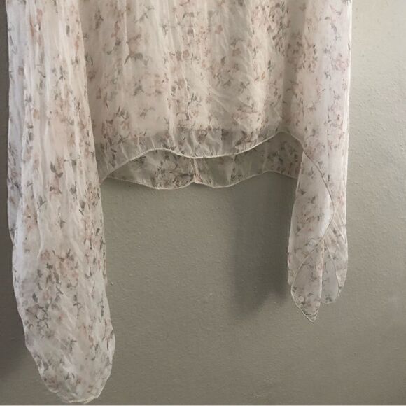 Giusy 100% silk long line shark bite hem floral cottage Core feminine NWT - Picture 7 of 7